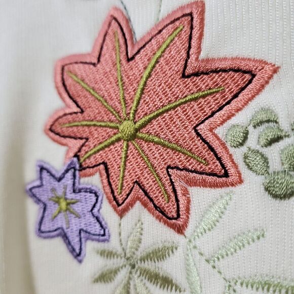 VTG CLIO II 90's Embroidered Floral Top Size 3X Plus Womens Deadstock NWT - Picture 4 of 10